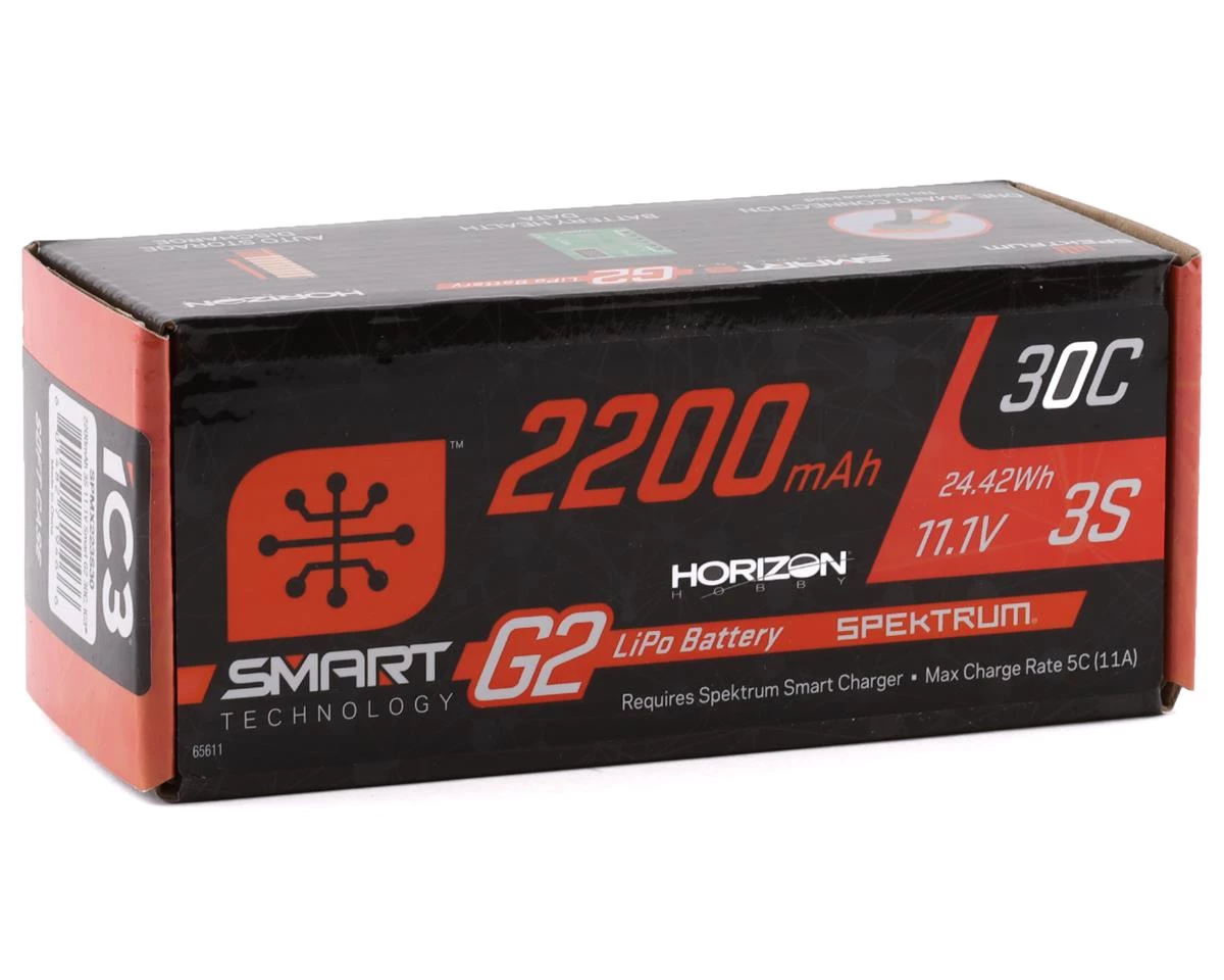Spektrum RC 3S Smart G2 LiPo 30C Battery Pack (11.1V/2200mAh) w/IC3 Connector 4 Spektrum RC 3S Smart G2 LiPo 30C Battery Pack (11.1V/2200mAh) w/IC3 Connector - Image 2