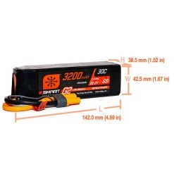 Spektrum RC 6S Smart G2 LiPo 30C Battery Pack (22.2V/3200mAh) w/IC5 Connector -Spektrum RC shop spmx326s30 2
