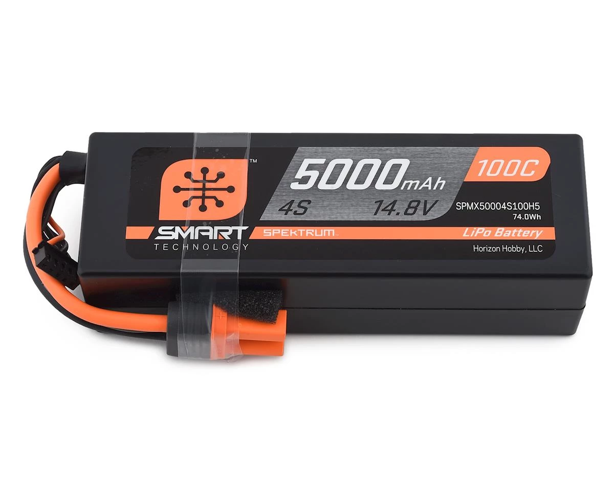 Spektrum RC 4S Smart LiPo Hard Case 100C Battery Pack w/IC5 Connector (14.8V/5000mAh) 2 Spektrum RC 4S Smart LiPo Hard Case 100C Battery Pack w/IC5 Connector (14.8V/5000mAh)