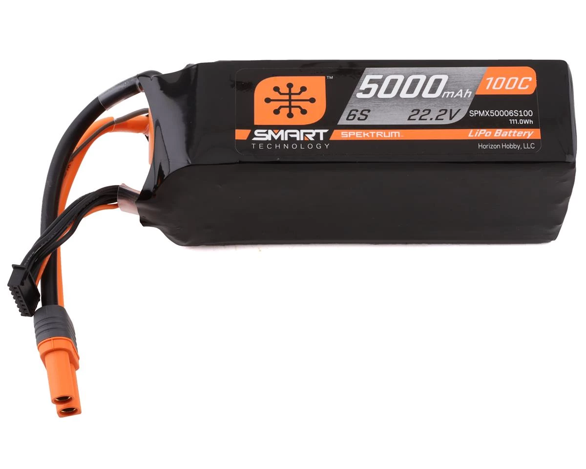 Spektrum RC 6S Smart LiPo 100C Battery Pack w/IC5 Connector (22.2V/5000mAh) 3 Spektrum RC 6S Smart LiPo 100C Battery Pack w/IC5 Connector (22.2V/5000mAh)