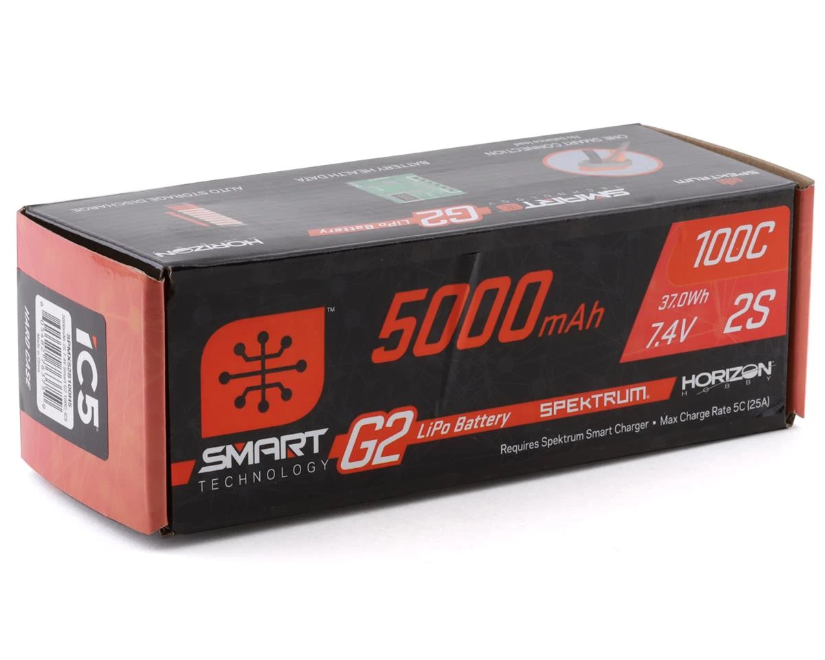 Spektrum RC 2S Smart G2 LiPo 100C Battery Pack (7.4V/5000mAh) w/IC5 Connector 4 Spektrum RC 2S Smart G2 LiPo 100C Battery Pack (7.4V/5000mAh) w/IC5 Connector - Image 2