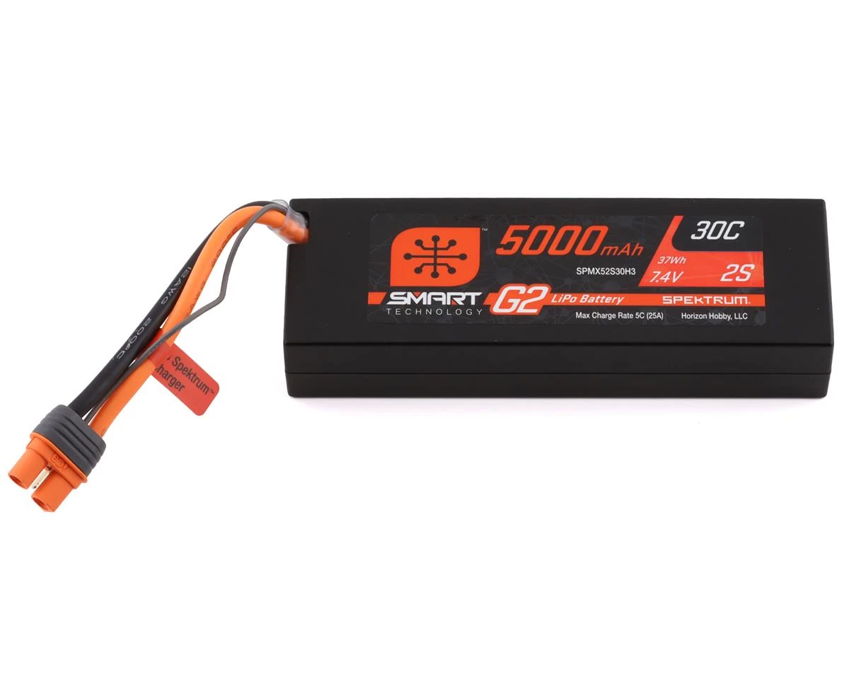 Spektrum RC 2S Smart LiPo 30C Hard Case Battery Pack (7.4V/5000mAh) w/IC3 Connector 3 Spektrum RC 2S Smart LiPo 30C Hard Case Battery Pack (7.4V/5000mAh) w/IC3 Connector