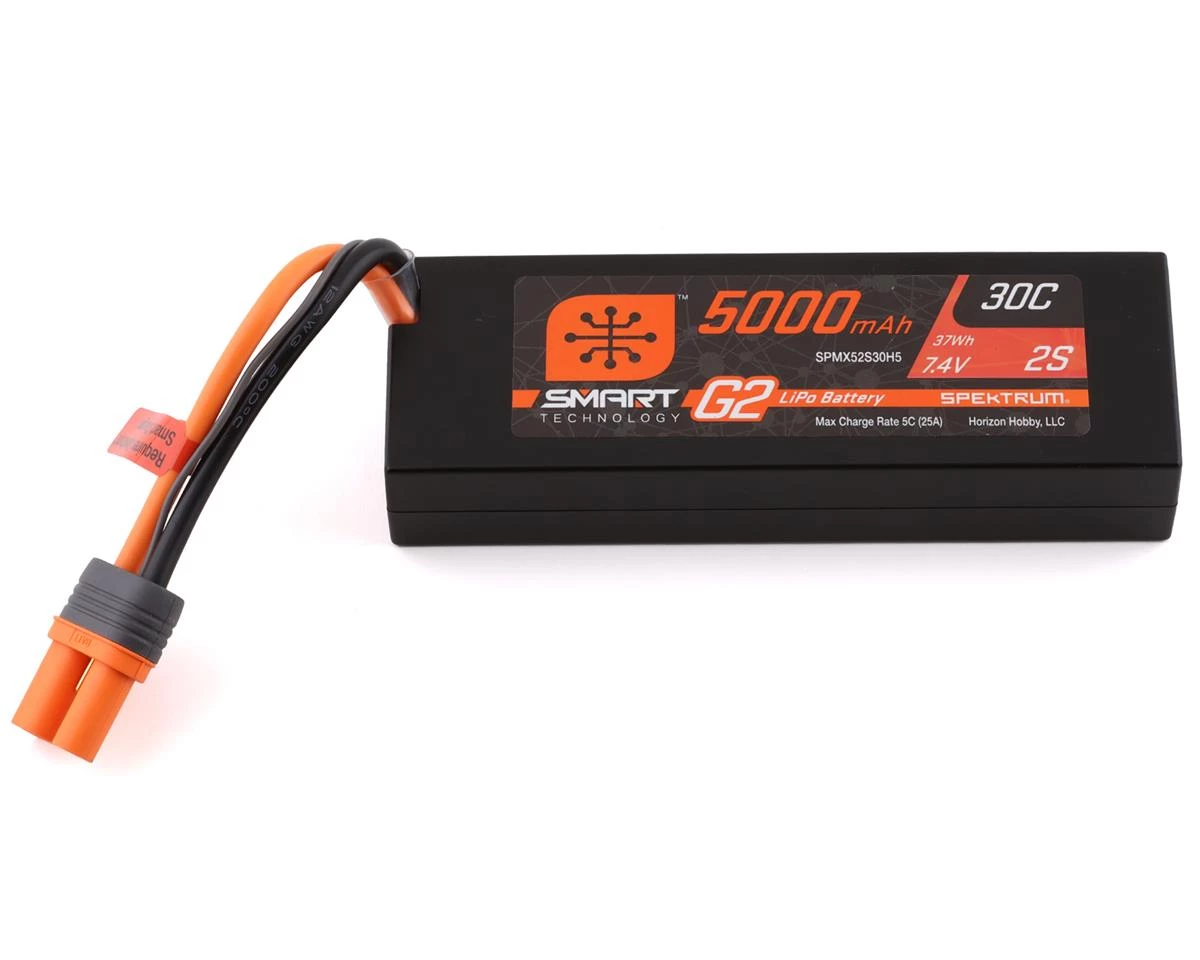 Spektrum RC 2S Smart LiPo 30C Hard Case Battery Pack (7.4V/5000mAh) w/IC5 Connector 3 Spektrum RC 2S Smart LiPo 30C Hard Case Battery Pack (7.4V/5000mAh) w/IC5 Connector