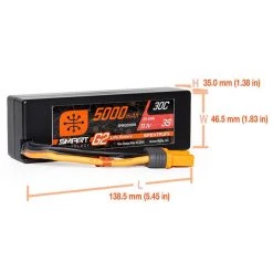 Spektrum RC 3S Smart G2 LiPo 30C Battery Pack (11.1V/5000mAh) w/IC5 Connector -Spektrum RC shop spmx53s30h5 2