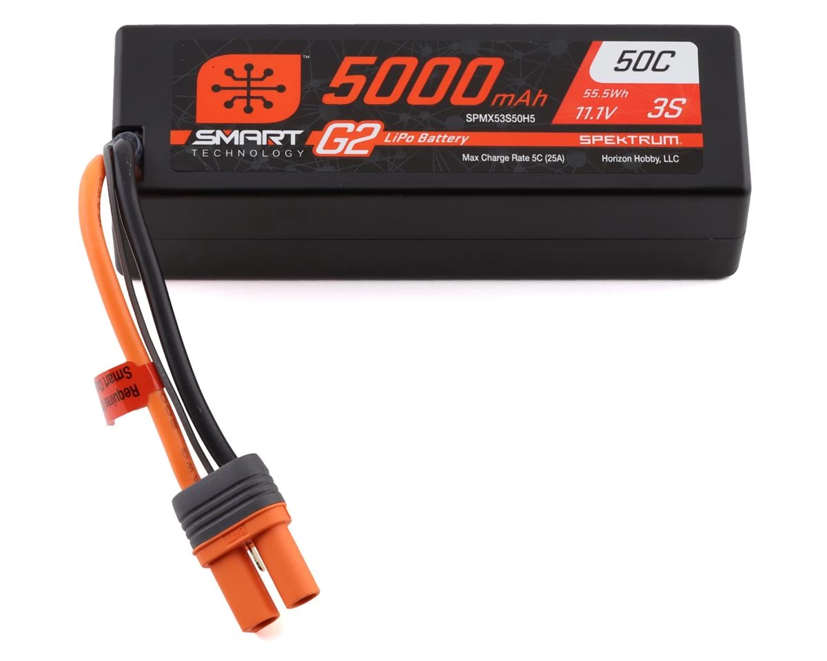 Spektrum RC 3S Smart G2 LiPo 50C Battery Pack (11.1V/5000mAh) w/IC5 Connector 3 Spektrum RC 3S Smart G2 LiPo 50C Battery Pack (11.1V/5000mAh) w/IC5 Connector