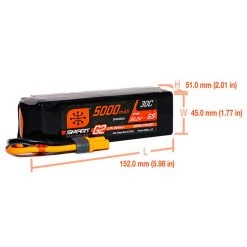 Spektrum RC 6S Smart G2 LiPo 30C Battery Pack (22.2V/5000mAh) w/IC5 Connector -Spektrum RC shop spmx56s30 2