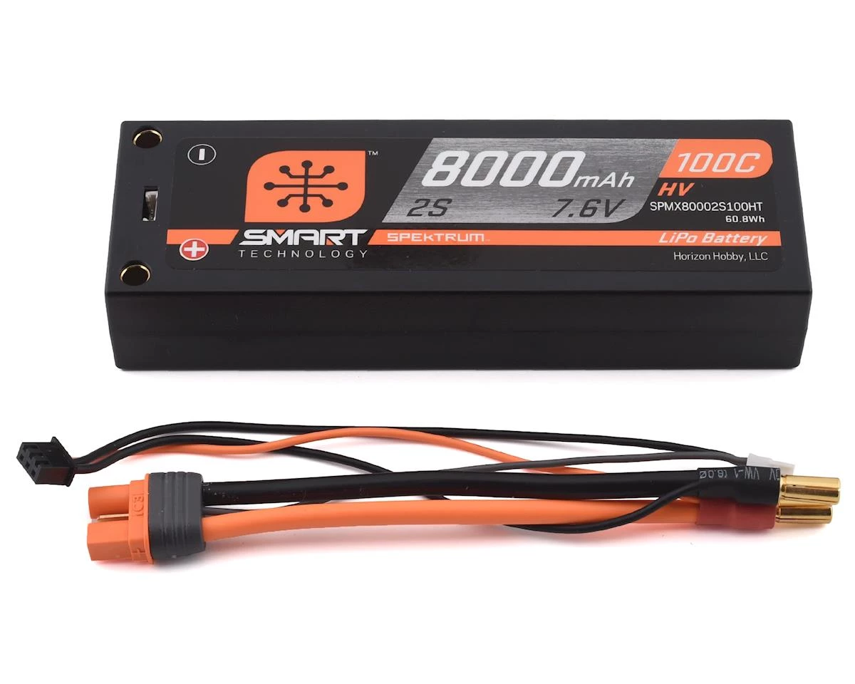 Spektrum RC 2S 100C Smart LiPo Battery w/5mm Tubes (7.6V/8000mAh) 3 Spektrum RC 2S 100C Smart LiPo Battery w/5mm Tubes (7.6V/8000mAh)